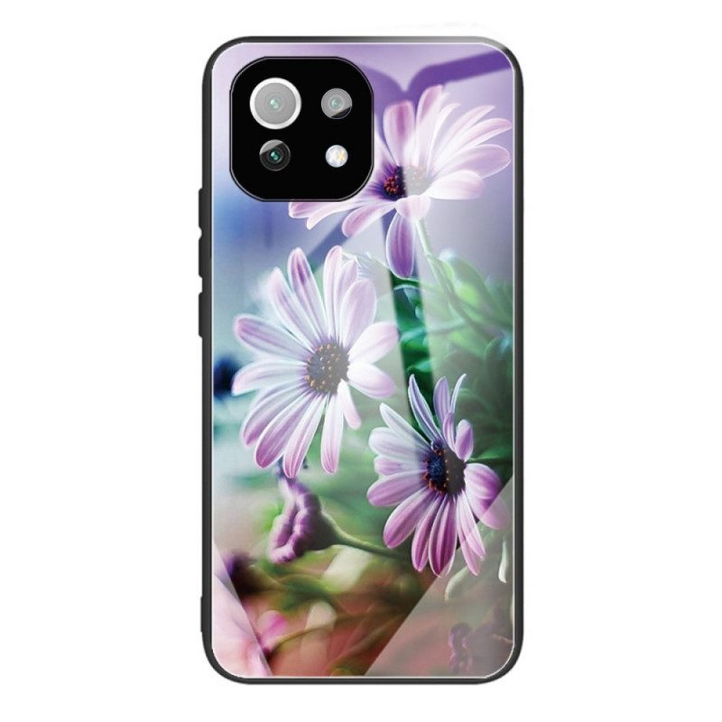 Cover Xiaomi Mi 11 Lite 4G / 5G / 5G NE Fiori In Vetro Temperato