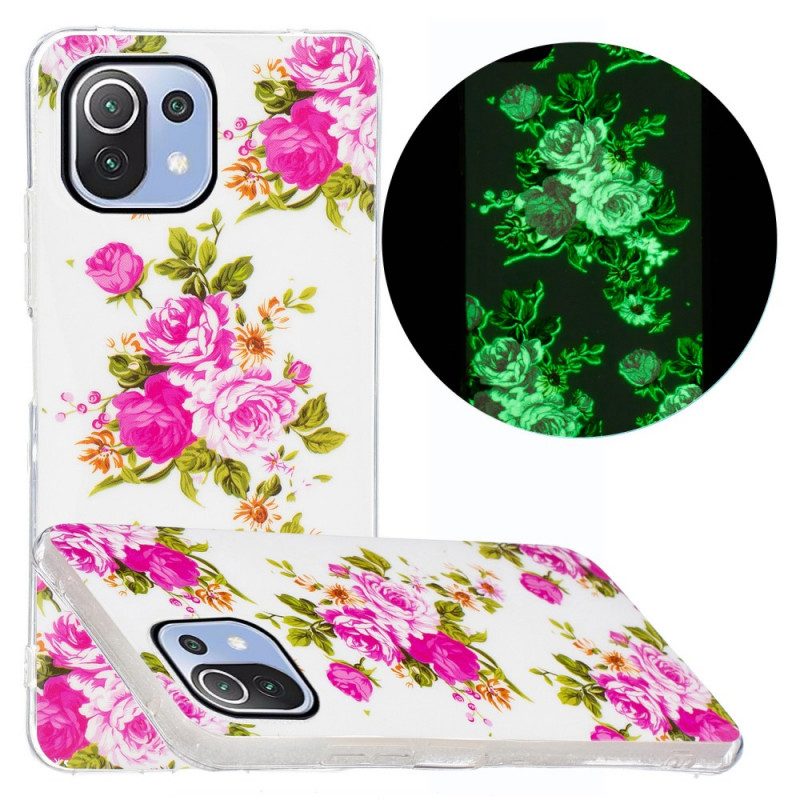 Cover Xiaomi Mi 11 Lite 4G / 5G / 5G NE Fiori Liberty Al Neon