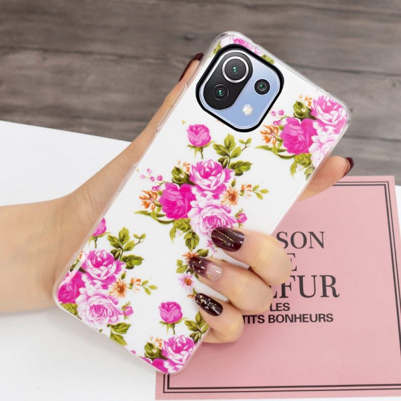 Cover Xiaomi Mi 11 Lite 4G / 5G / 5G NE Fiori Liberty Al Neon