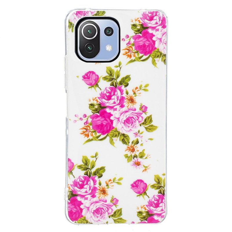 Cover Xiaomi Mi 11 Lite 4G / 5G / 5G NE Fiori Liberty Al Neon