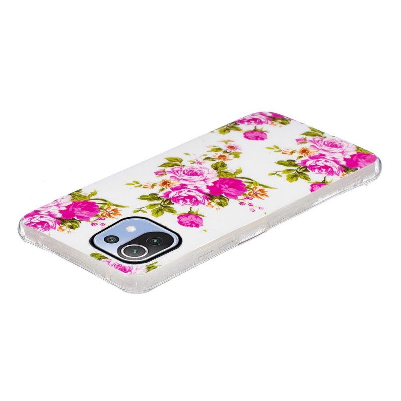 Cover Xiaomi Mi 11 Lite 4G / 5G / 5G NE Fiori Liberty Al Neon