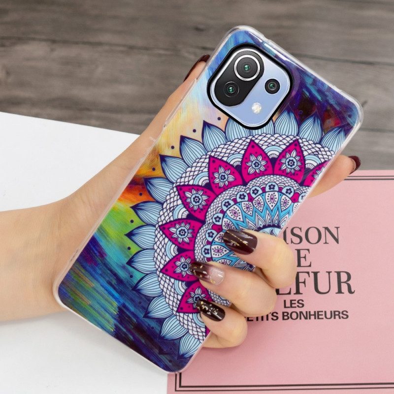 Cover Xiaomi Mi 11 Lite 4G / 5G / 5G NE Mandala Colorato Fluorescente