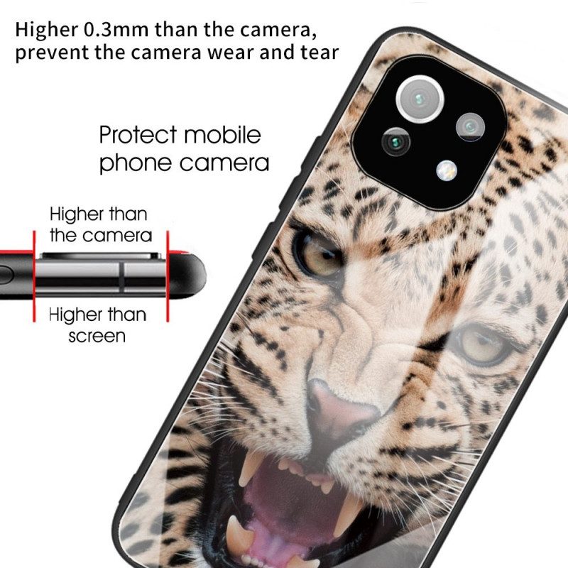 Cover Xiaomi Mi 11 Lite 4G / 5G / 5G NE Vetro Temperato Leopardo