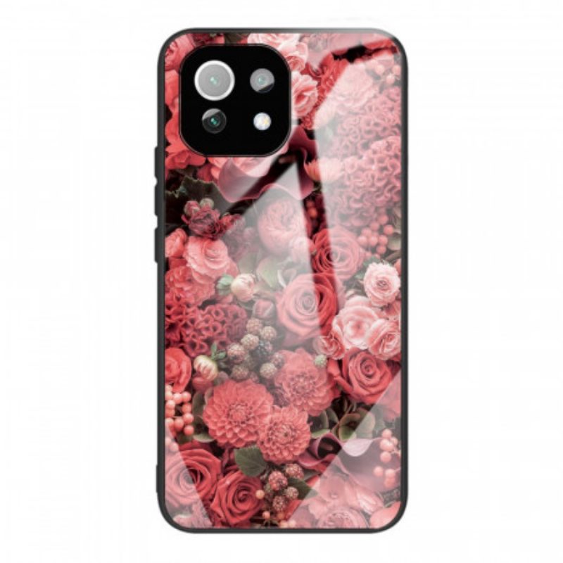 Cover Xiaomi Mi 11 Lite 4G / 5G / 5G NE Vetro Temperato Rose Flowers