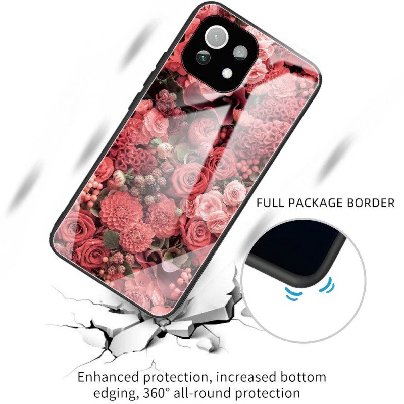 Cover Xiaomi Mi 11 Lite 4G / 5G / 5G NE Vetro Temperato Rose Flowers