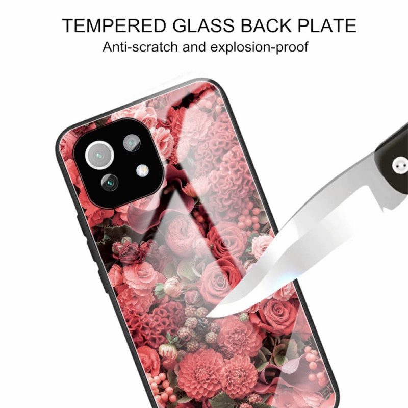 Cover Xiaomi Mi 11 Lite 4G / 5G / 5G NE Vetro Temperato Rose Flowers