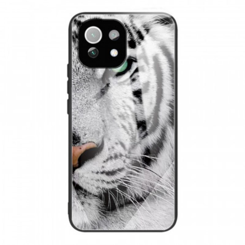 Cover Xiaomi Mi 11 Lite 4G / 5G / 5G NE Vetro Temperato Tigre