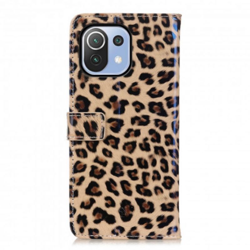 Custodia A Portafoglio Xiaomi Mi 11 Lite 4G / 5G / 5G NE Leopardo