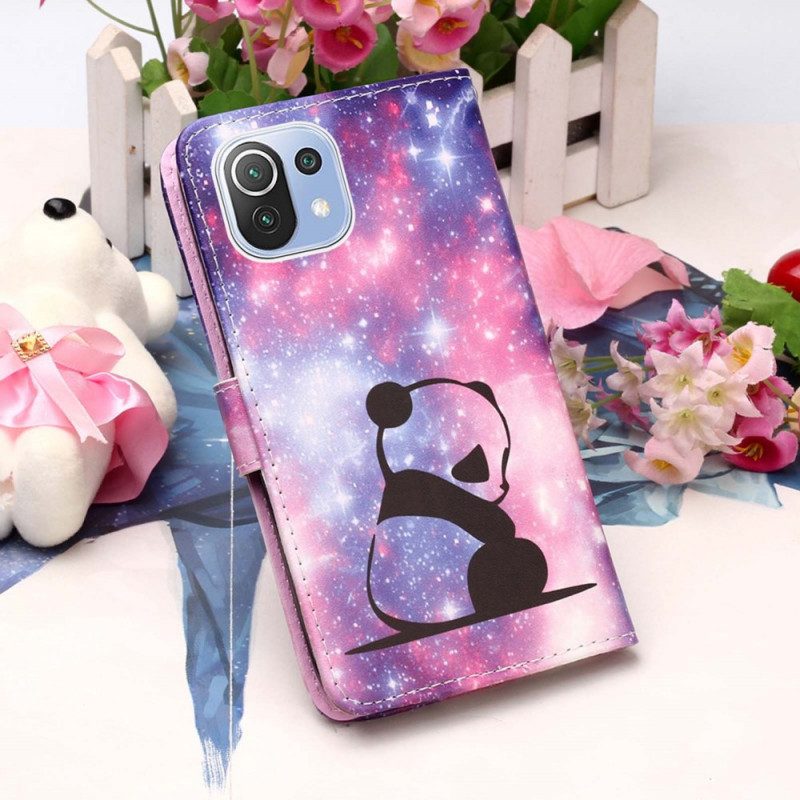 Custodia in pelle Xiaomi Mi 11 Lite 4G / 5G / 5G NE Galassia Panda