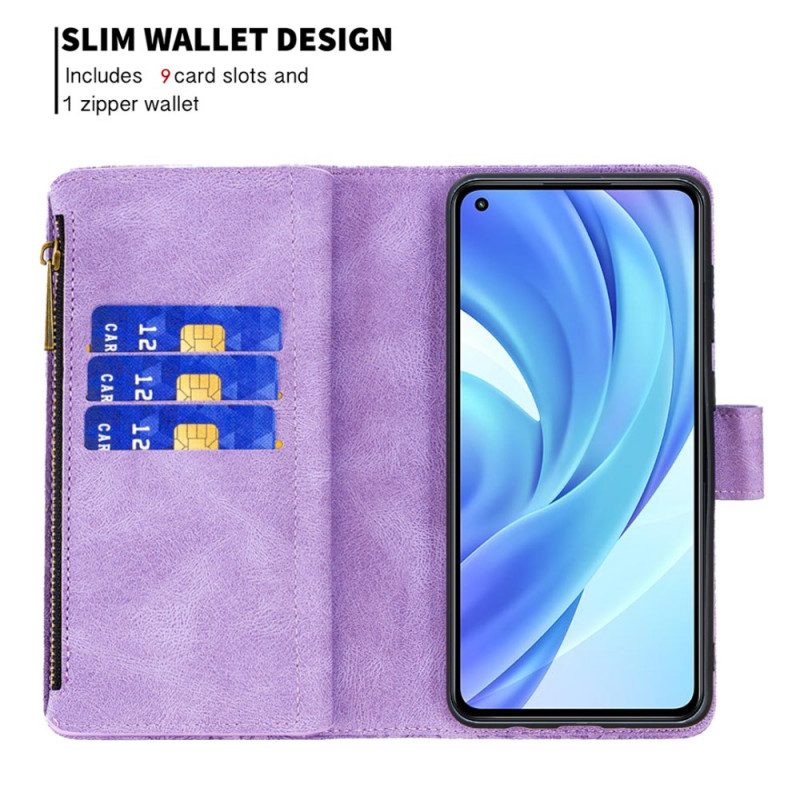 Custodia in pelle Xiaomi Mi 11 Lite 4G / 5G / 5G NE Tasca Con Cerniera Barocco A Farfalla