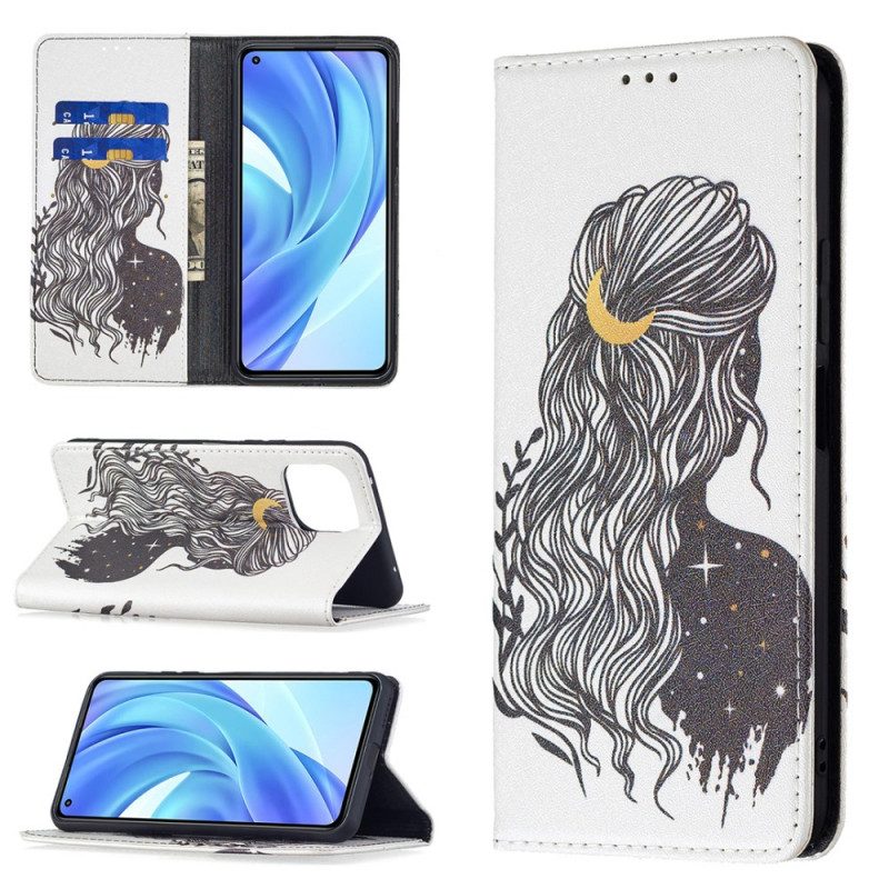 Folio Cover Xiaomi Mi 11 Lite 4G / 5G / 5G NE Custodia in pelle Bei Capelli