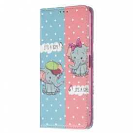 Folio Cover Xiaomi Mi 11 Lite 4G / 5G / 5G NE Custodia in pelle Elefantini