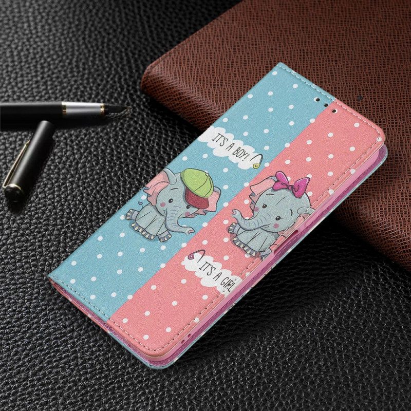 Folio Cover Xiaomi Mi 11 Lite 4G / 5G / 5G NE Custodia in pelle Elefantini