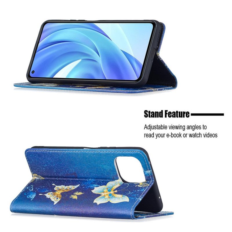 Folio Cover Xiaomi Mi 11 Lite 4G / 5G / 5G NE Custodia in pelle Farfalle