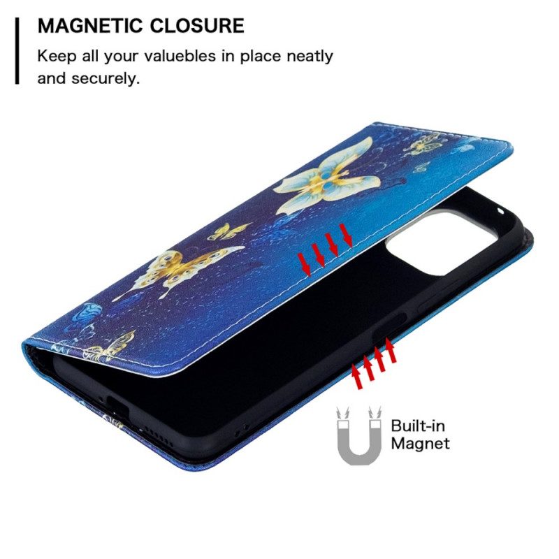 Folio Cover Xiaomi Mi 11 Lite 4G / 5G / 5G NE Custodia in pelle Farfalle