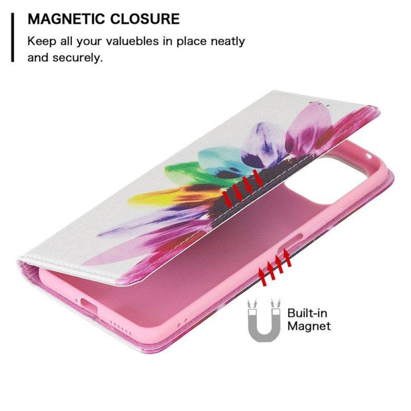 Folio Cover Xiaomi Mi 11 Lite 4G / 5G / 5G NE Custodia in pelle Fiore Dell'acquerello