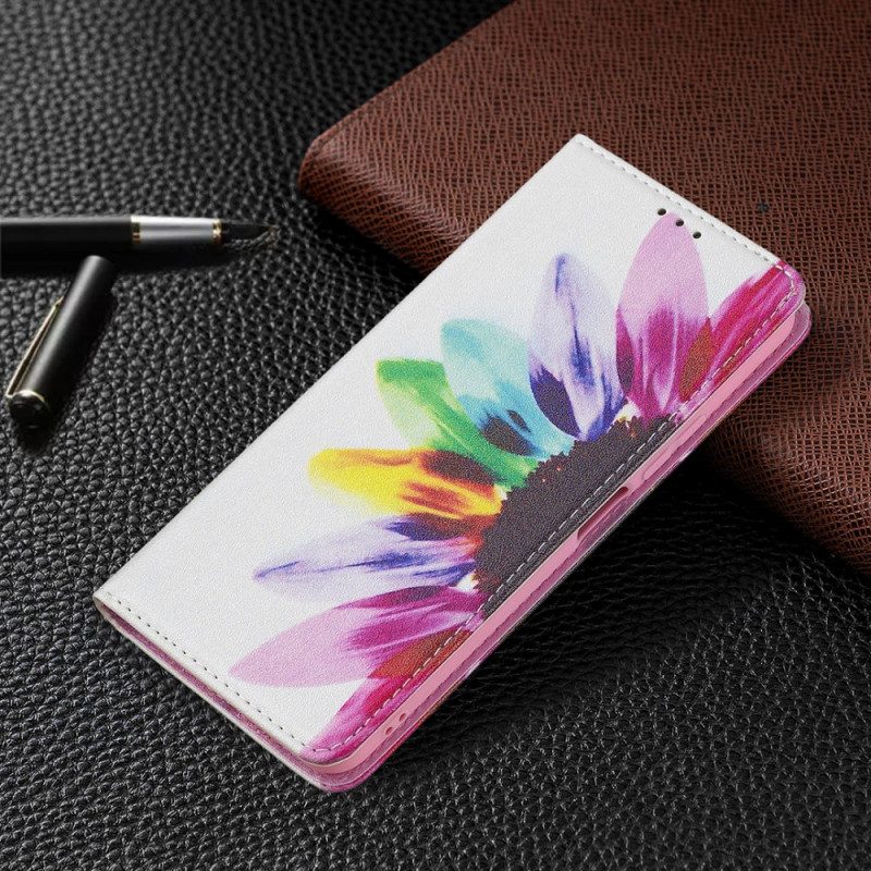 Folio Cover Xiaomi Mi 11 Lite 4G / 5G / 5G NE Custodia in pelle Fiore Dell'acquerello