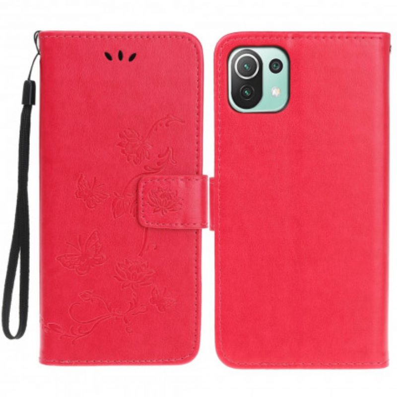 Folio Cover Xiaomi Mi 11 Lite 4G / 5G / 5G NE Farfalle E Fiori