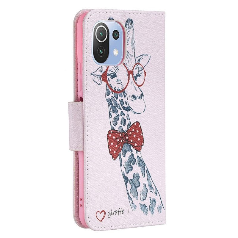 Folio Cover Xiaomi Mi 11 Lite 4G / 5G / 5G NE Giraffa Intelligente