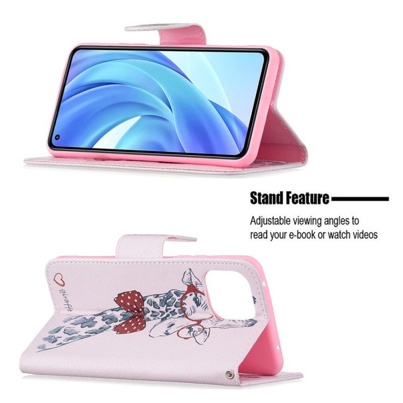 Folio Cover Xiaomi Mi 11 Lite 4G / 5G / 5G NE Giraffa Intelligente