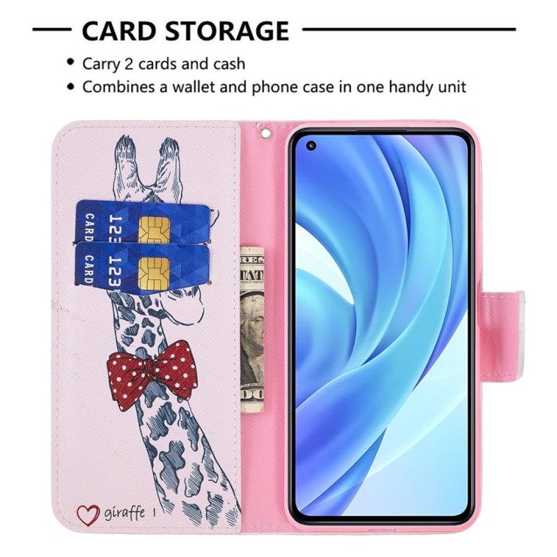 Folio Cover Xiaomi Mi 11 Lite 4G / 5G / 5G NE Giraffa Intelligente