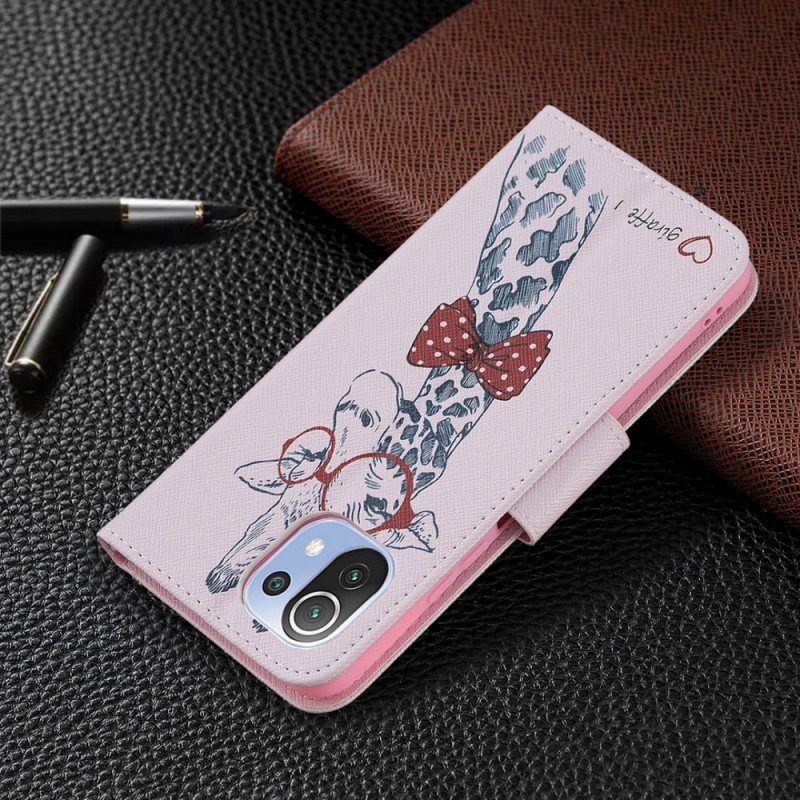 Folio Cover Xiaomi Mi 11 Lite 4G / 5G / 5G NE Giraffa Intelligente