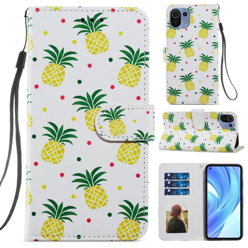 Folio Cover Xiaomi Mi 11 Lite 4G / 5G / 5G NE Più Ananas