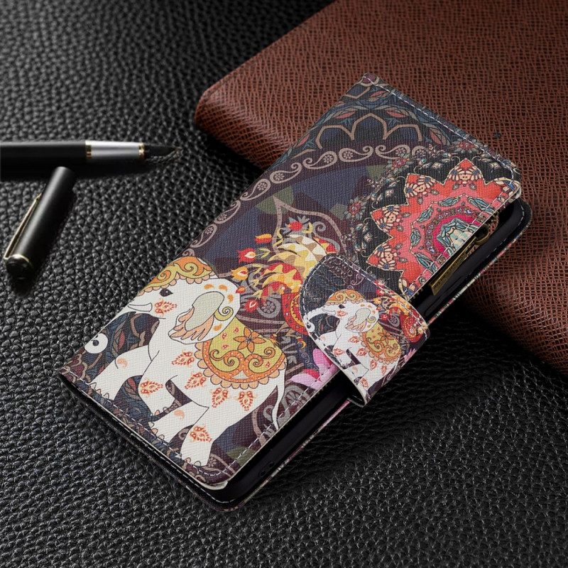 Folio Cover Xiaomi Mi 11 Lite 4G / 5G / 5G NE Tasca Con Zip A Forma Di Elefante