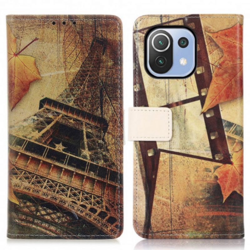 Folio Cover Xiaomi Mi 11 Lite 4G / 5G / 5G NE Torre Eiffel In Autunno