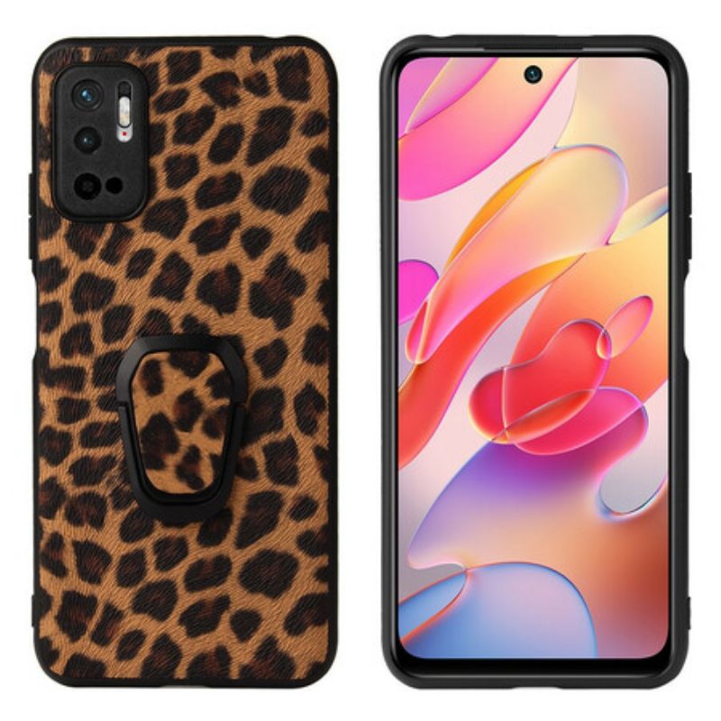 Cover Poco M3 Pro 5G Supporto Per Anello Leopardato