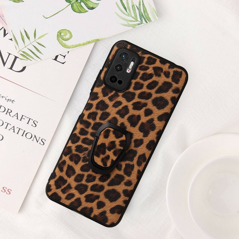 Cover Poco M3 Pro 5G Supporto Per Anello Leopardato