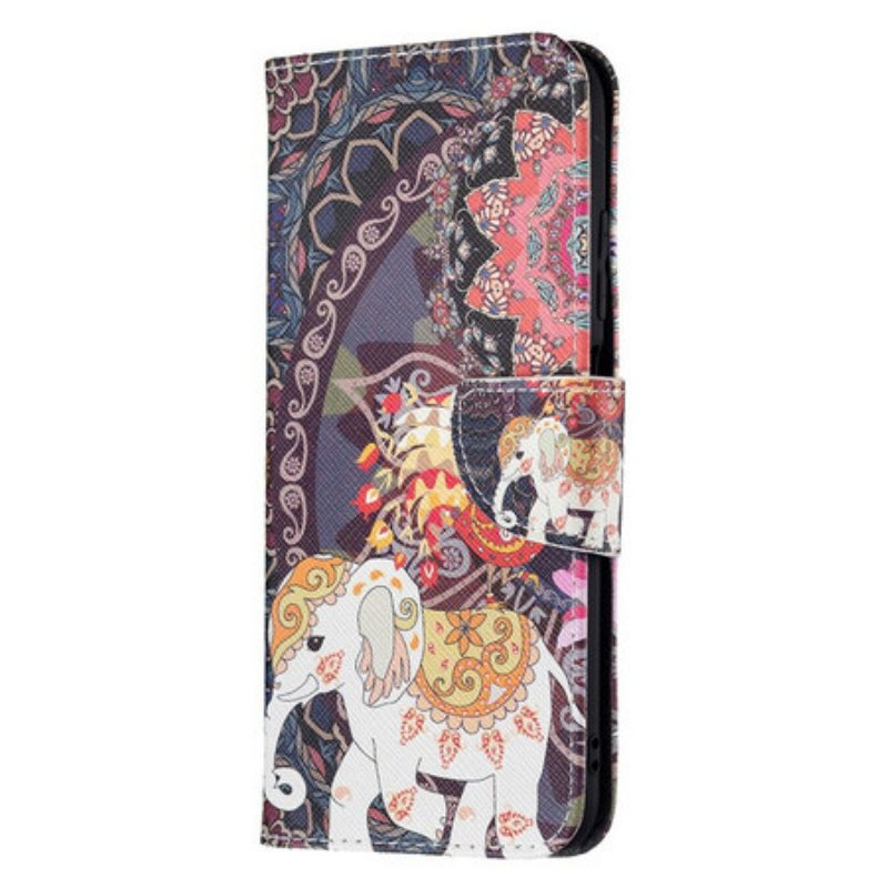 Custodia in pelle Poco M3 Pro 5G Elefante Indiano