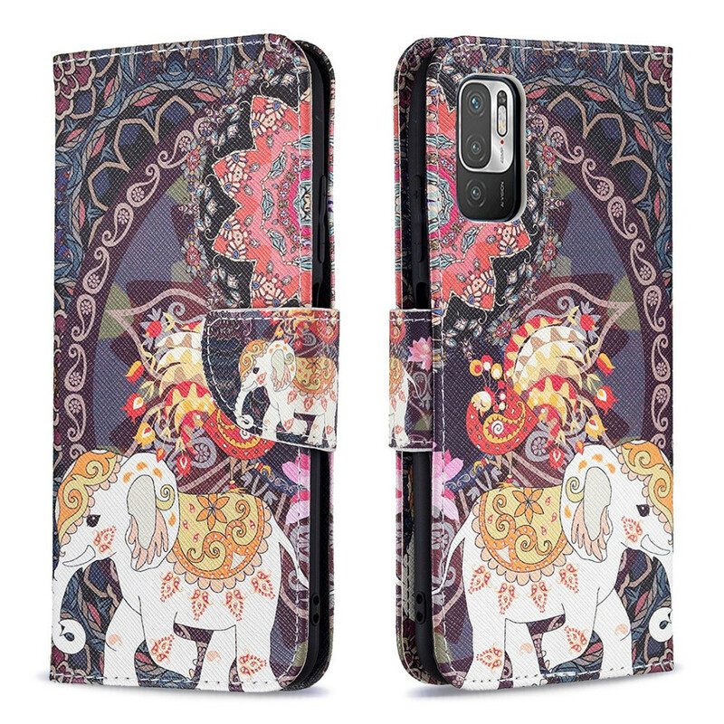 Custodia in pelle Poco M3 Pro 5G Elefante Indiano