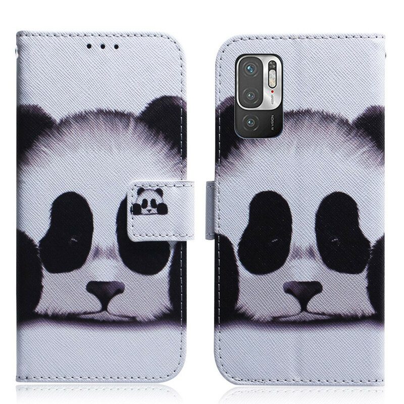 Custodia in pelle Poco M3 Pro 5G Faccia Da Panda