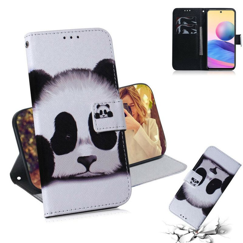 Custodia in pelle Poco M3 Pro 5G Faccia Da Panda