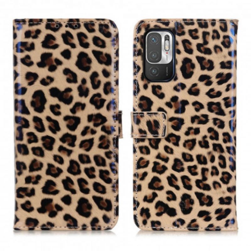 Custodia in pelle Poco M3 Pro 5G Leopardo