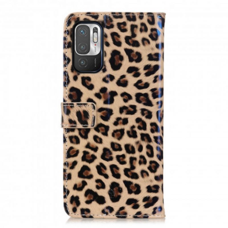 Custodia in pelle Poco M3 Pro 5G Leopardo