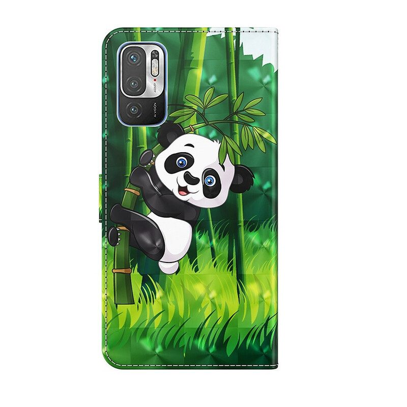 Custodia in pelle Poco M3 Pro 5G Panda E Bambù