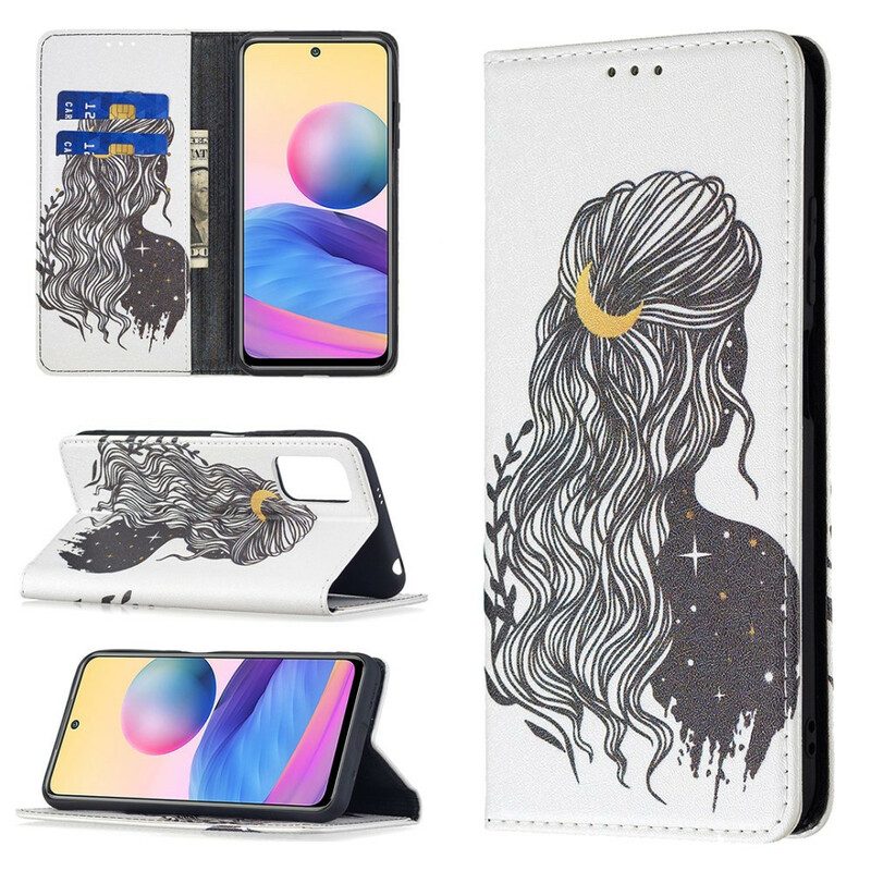 Folio Cover Poco M3 Pro 5G Custodia in pelle Bei Capelli