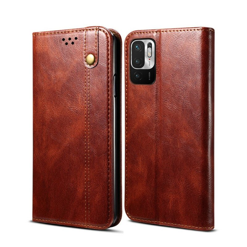 Folio Cover Poco M3 Pro 5G Custodia in pelle Ecopelle Cerata