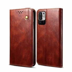 Folio Cover Poco M3 Pro 5G Custodia in pelle Ecopelle Cerata