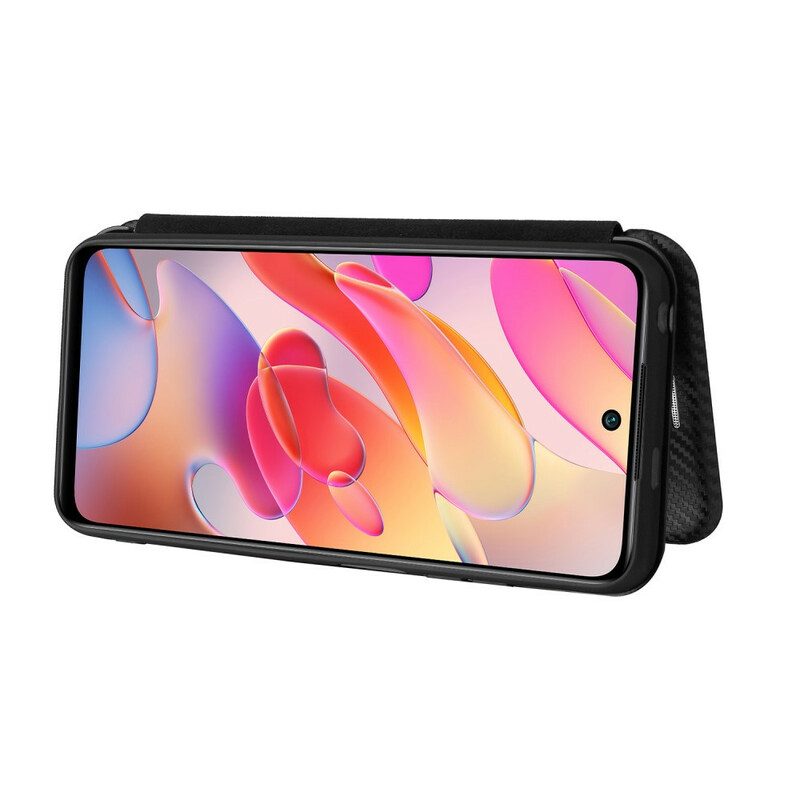 Folio Cover Poco M3 Pro 5G Custodia in pelle Fibra Di Carbonio Colorata