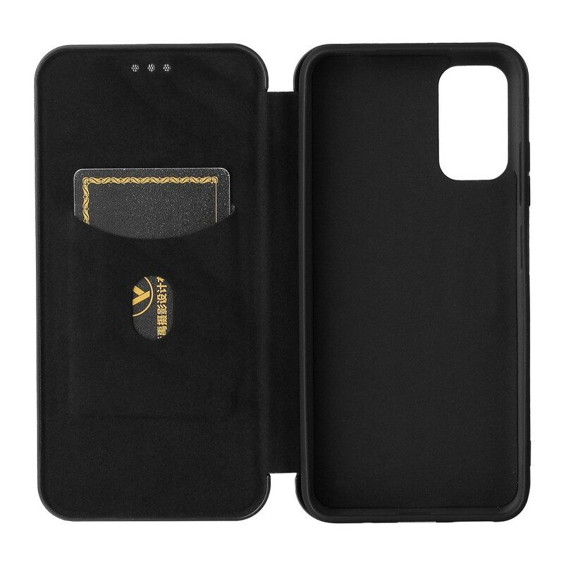 Folio Cover Poco M3 Pro 5G Custodia in pelle Fibra Di Carbonio Colorata