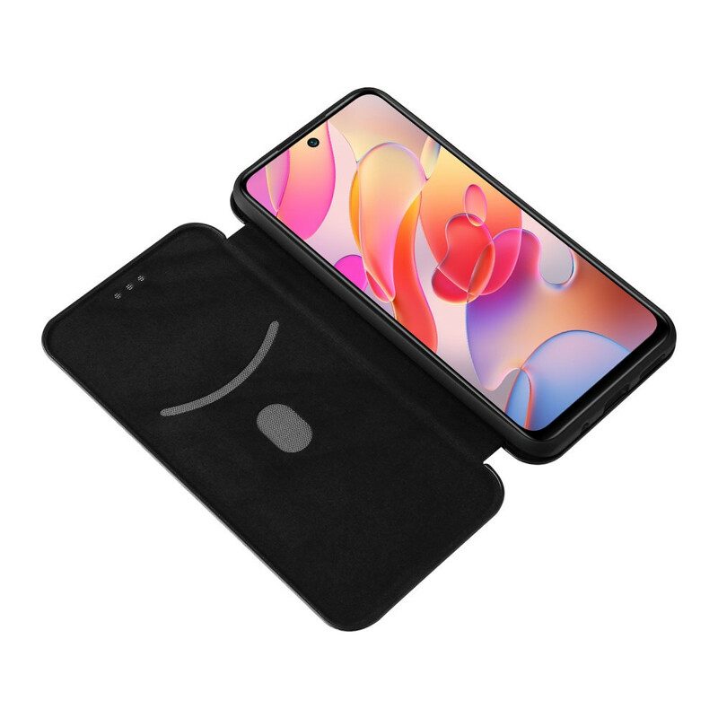 Folio Cover Poco M3 Pro 5G Custodia in pelle Fibra Di Carbonio Colorata