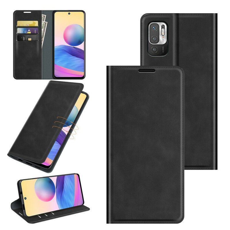 Folio Cover Poco M3 Pro 5G Custodia in pelle Tocco Setoso