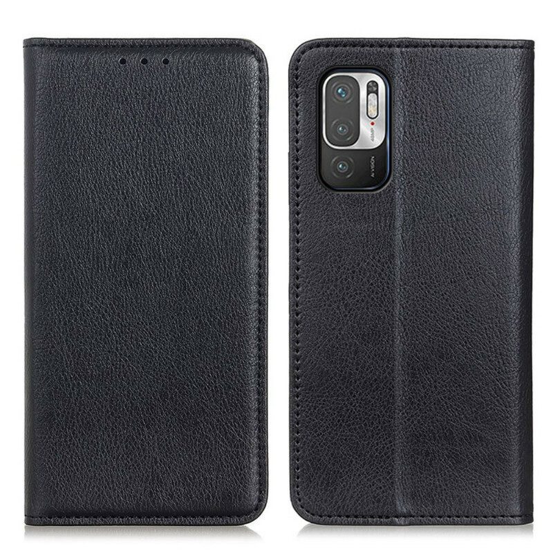 Folio Cover Poco M3 Pro 5G Custodia in pelle Trama Di Cuoio Spaccato Di Litchi