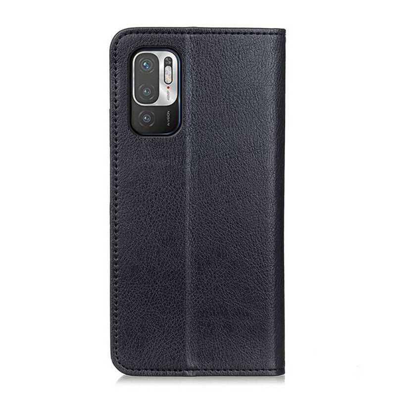 Folio Cover Poco M3 Pro 5G Custodia in pelle Trama Di Cuoio Spaccato Di Litchi