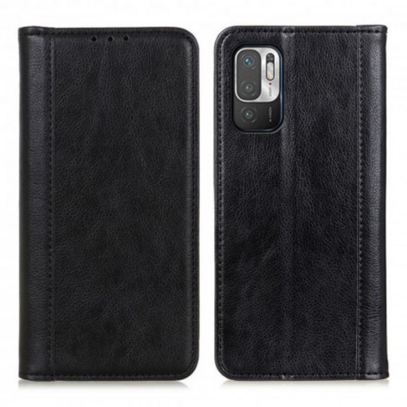 Folio Cover Poco M3 Pro 5G Custodia in pelle Versione In Crosta Di Litchi