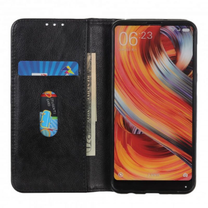 Folio Cover Poco M3 Pro 5G Custodia in pelle Versione In Crosta Di Litchi