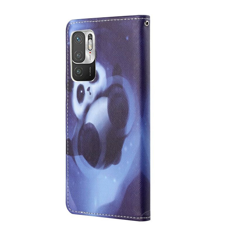 Folio Cover Poco M3 Pro 5G Panda Space Con Cordino